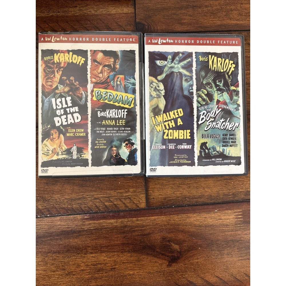 Lot Of 2 Double feature- I Walked With a Zombie The Body Snatcher Isle Of Dead &